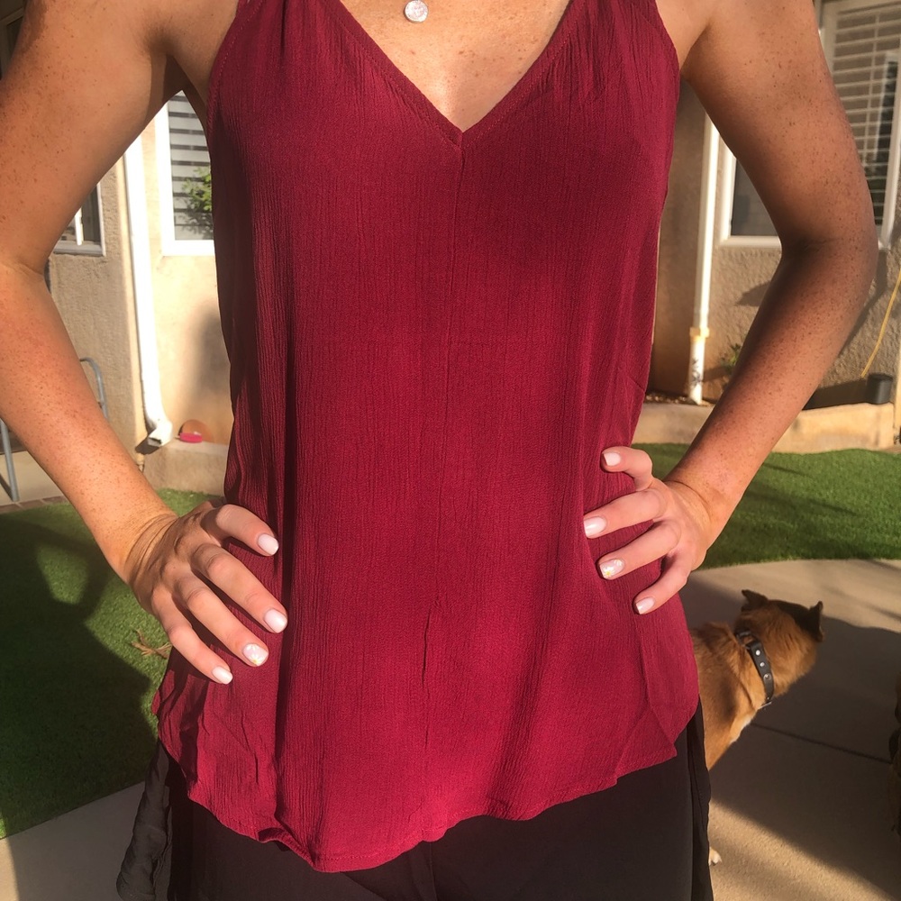 Rayon Gauze Strappy Tie Back Swing top